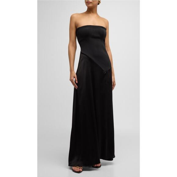 NEW $695 Jonathan SIMKHAI Kory Bustier Combo Midi Dress Black XS NWT Coc… - Picture 1 of 16